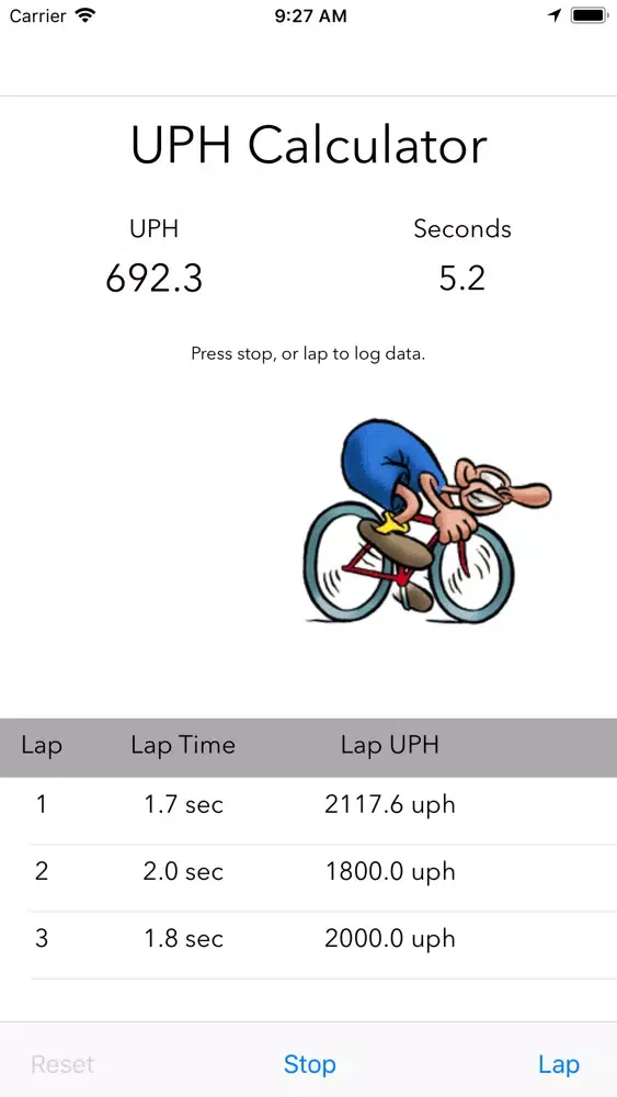 Ảnh chụp màn hình của UPH Calculator 2