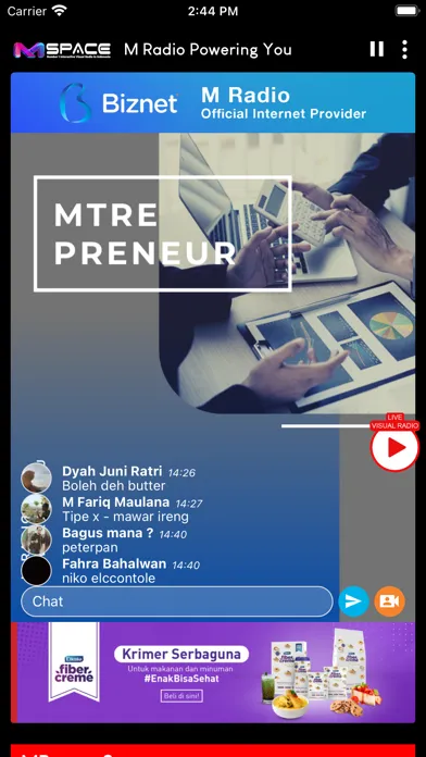 Tangkapan skrin MSpace - MRadio Powering You