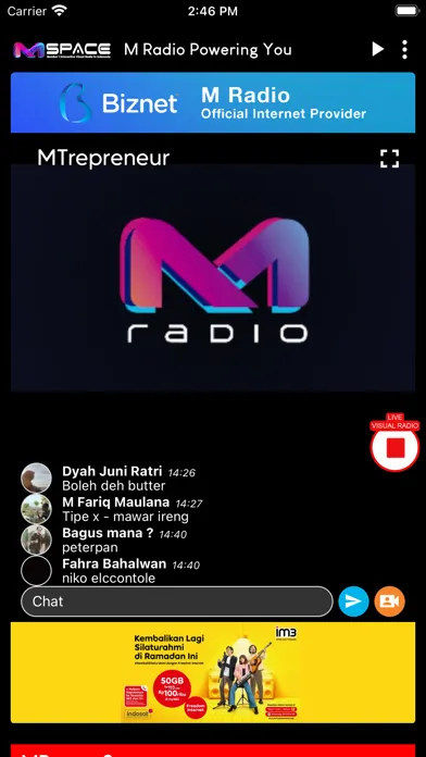 Tangkapan skrin MSpace - MRadio Powering You
