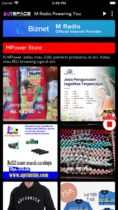 Tangkapan skrin MSpace - MRadio Powering You