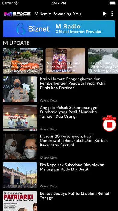 Tangkapan skrin MSpace - MRadio Powering You