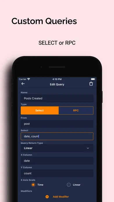 Screenshot di Charts: For Supabase