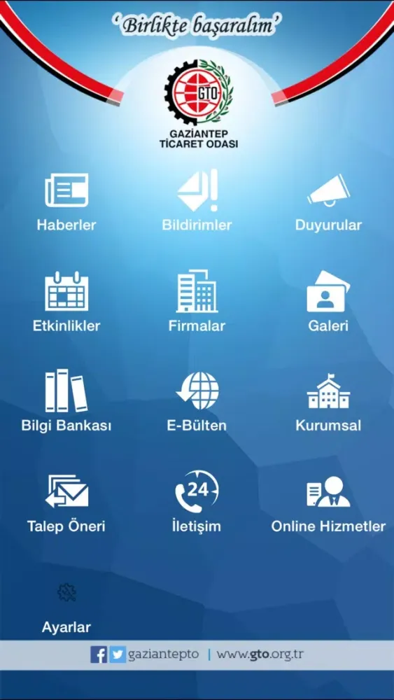 Capturas de tela do GTO (Gaziantep Ticaret Odası)