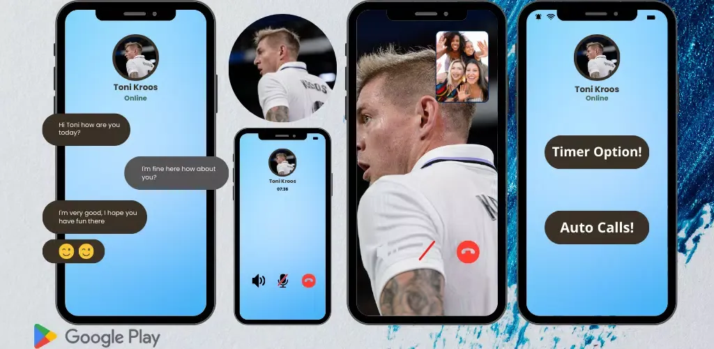 Capturas de pantalla de Toni Kroos Fake Video Call