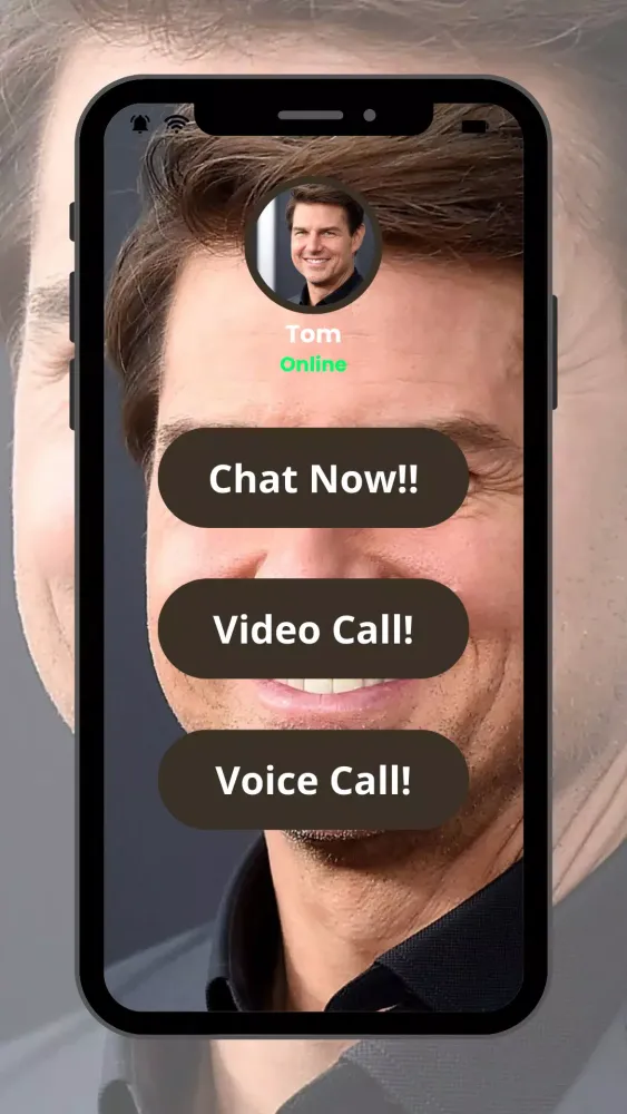Captures d'écran de Tom Cruise Fake Video Call