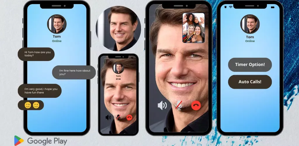 Captures d'écran de Tom Cruise Fake Video Call
