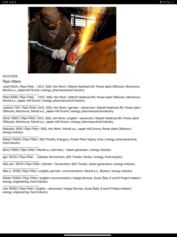 Tangkapan skrin Job offers - Profiwelders iPad 