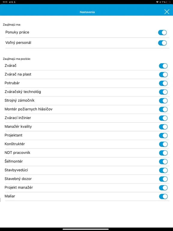 Tangkapan skrin Job offers - Profiwelders iPad 