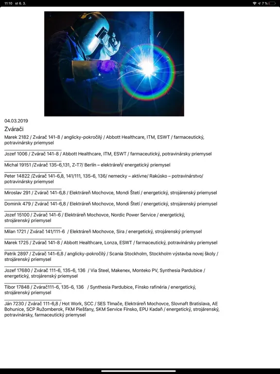 Tangkapan skrin Job offers - Profiwelders iPad 