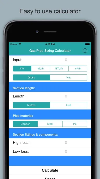 Скриншоты Gas Pipe Sizing Calculator