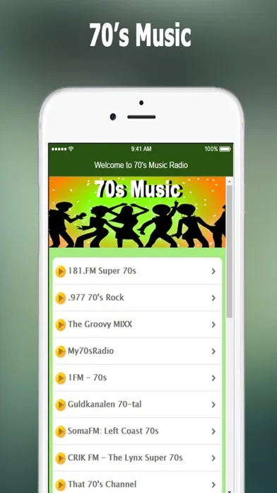 Tangkapan skrin 70s Music: The Best Radio Stations Of The 70s