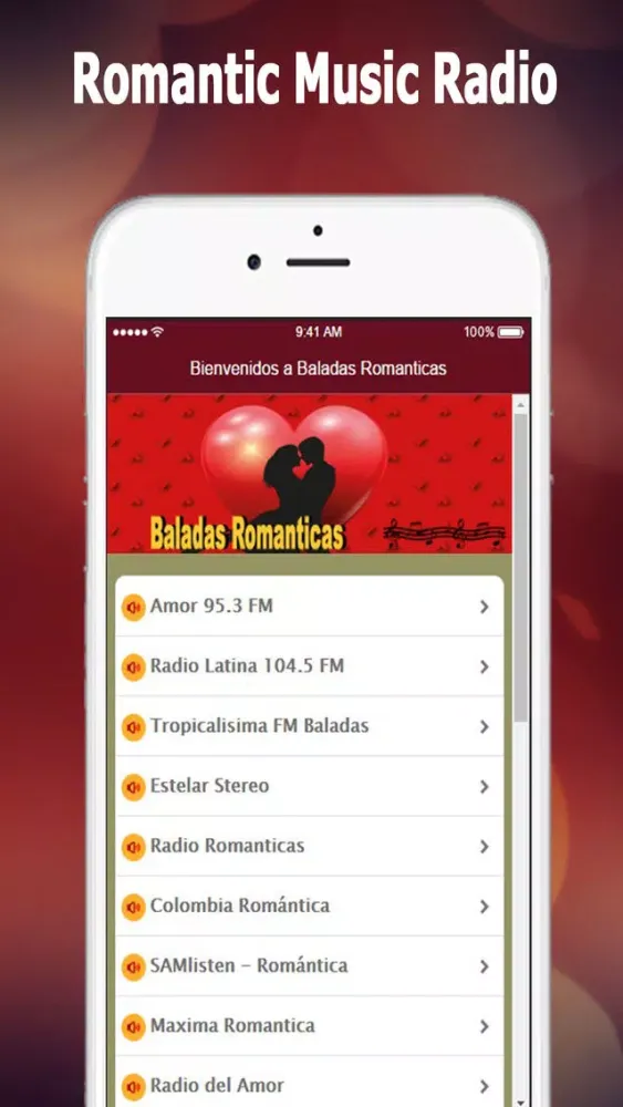 ภาพหน้าจอของ Romantic Ballads: The Best Romantic Music