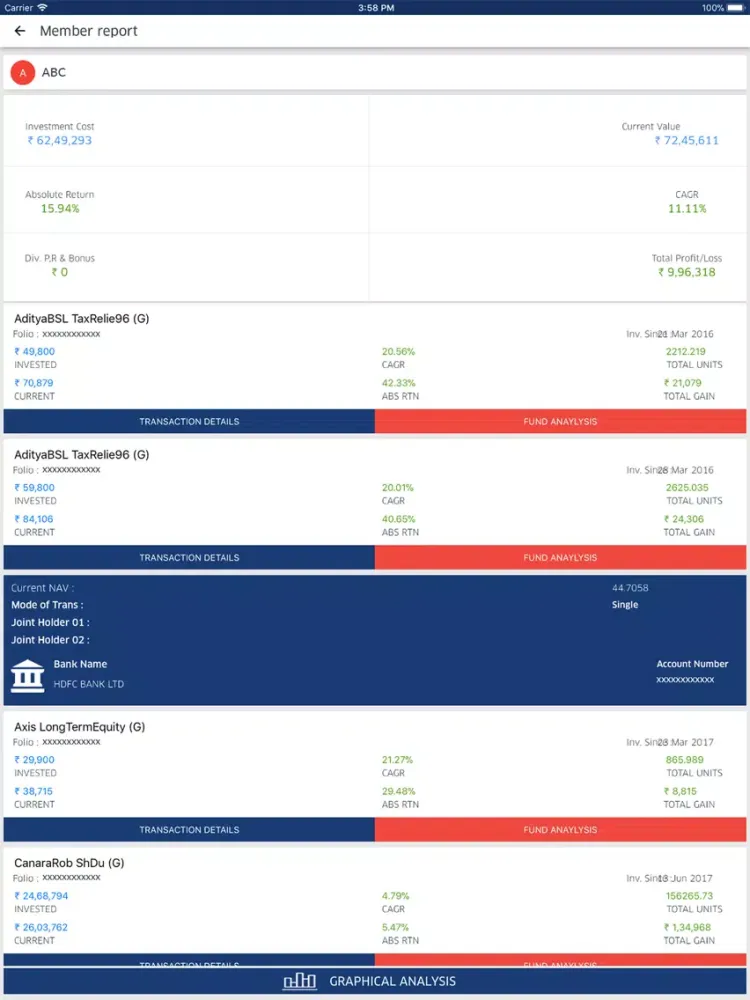 Tangkapan layar MRG Finance iPad 