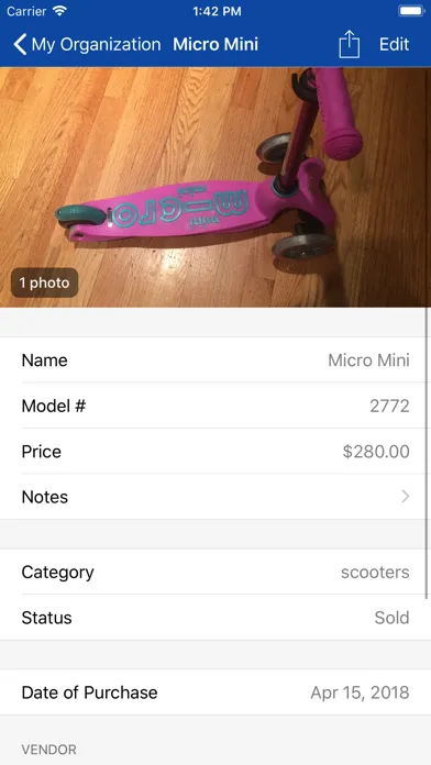 Tangkapan skrin Inventory Pro: MRG