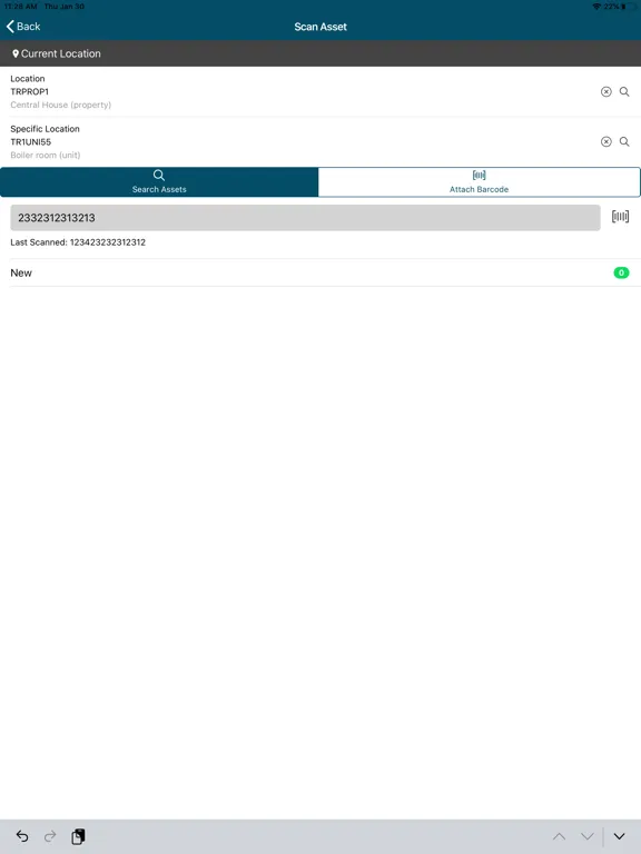 Tangkapan skrin MRI Asset Tracking iPad 