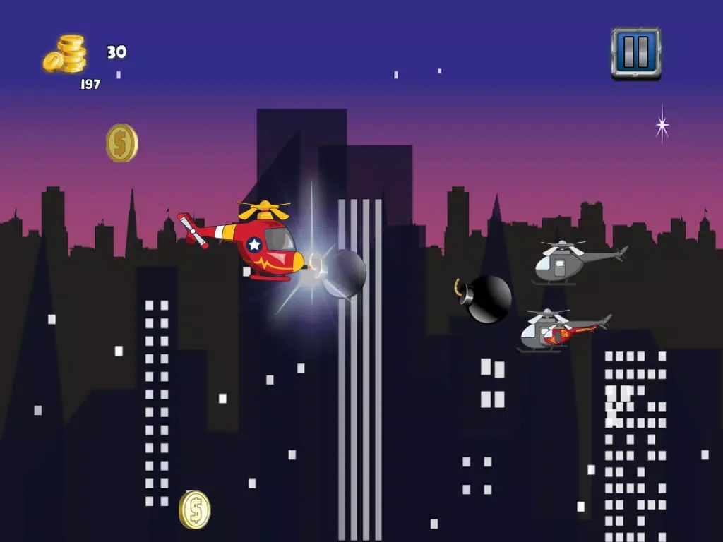 Capturas de tela do City Helicopter Fighter Battle - Copter Bomber Battlefield Free iPad 