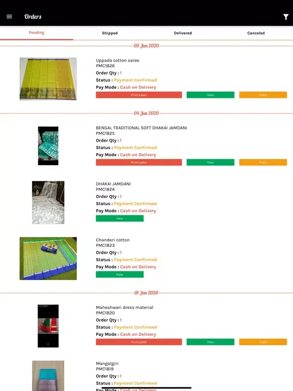 Tangkapan skrin pmc seller iPad 