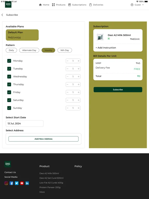 Organic Mandya Desi Milk iPad  Ekran Görüntüleri