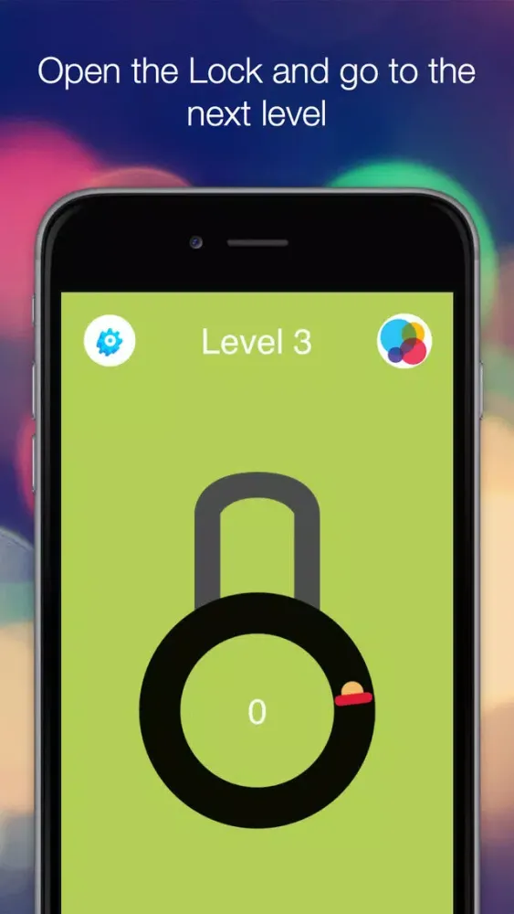 Tangkapan skrin Open the Lock - rotate the mark around the lock and match all the bubbles
