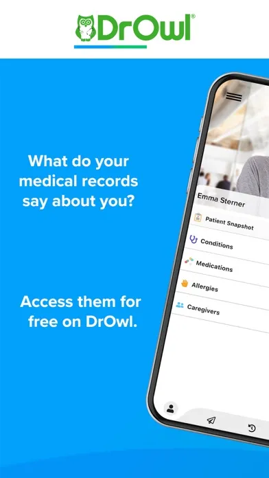 Tangkapan skrin DrOwl - Access Medical Records