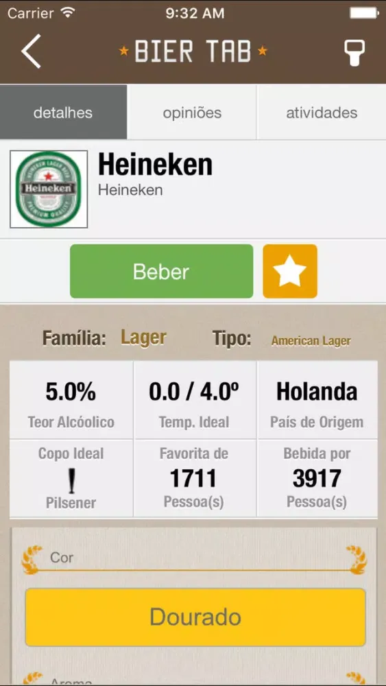 Ảnh chụp màn hình của Bier Tab Cervejas