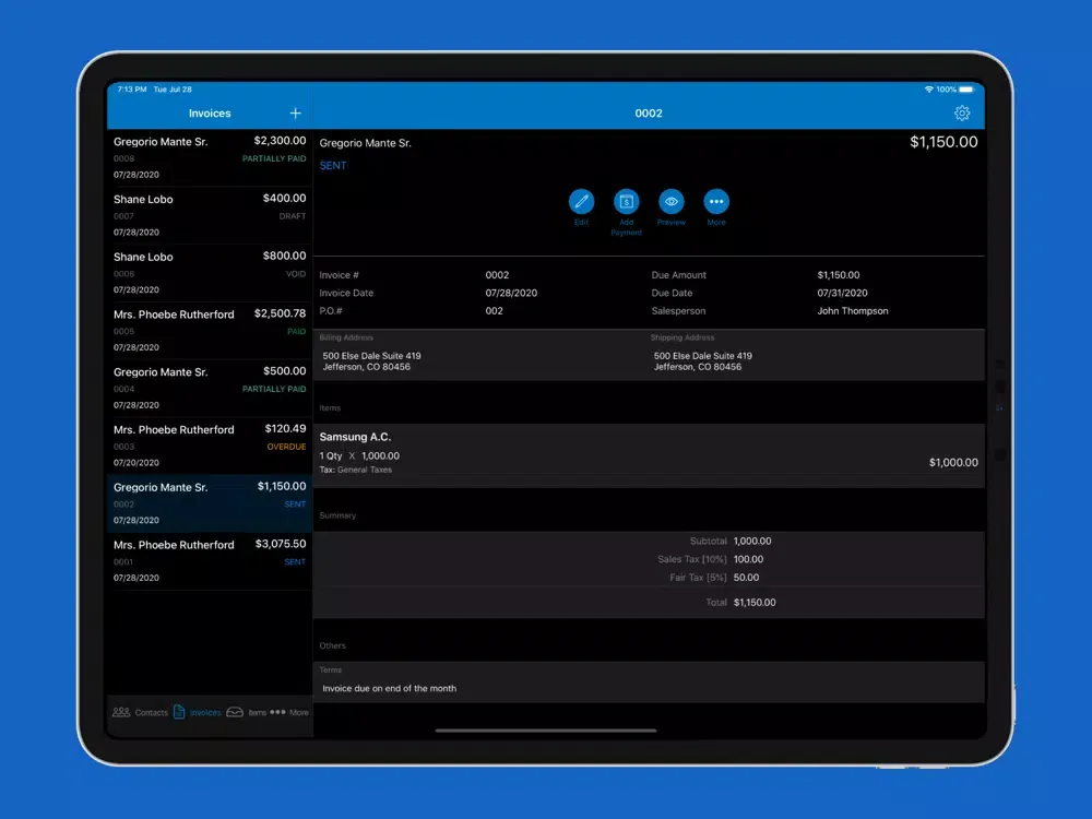 Zrzuty ekranu Mr Invoice - Accounting App iPad 