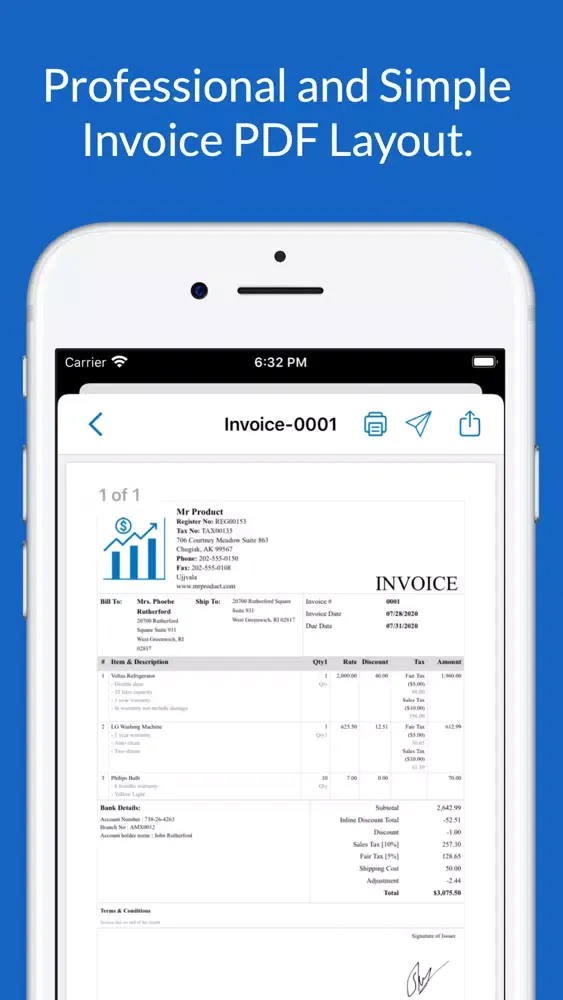 Zrzuty ekranu Mr Invoice - Accounting App