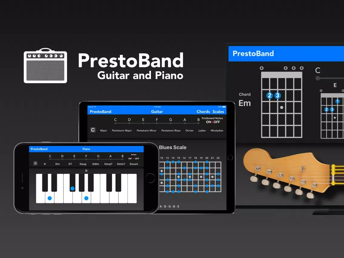 PrestoBand Guitar and Piano iPad 应用截图