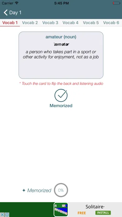 American English Vocabulary (Learn and Test) Ekran Görüntüleri