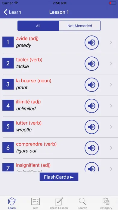 Captures d'écran de Learning French Vocabulary