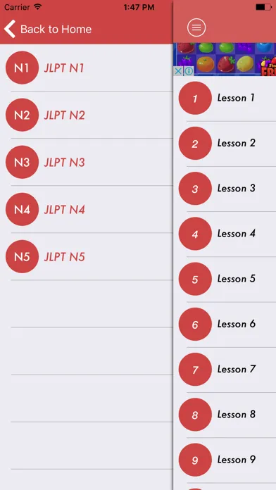 Capturas de pantalla de JLPT Vocabulary N1 ~ N5