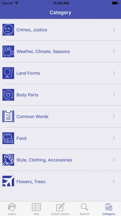Capturas de tela do Learn Swedish Vocabulary