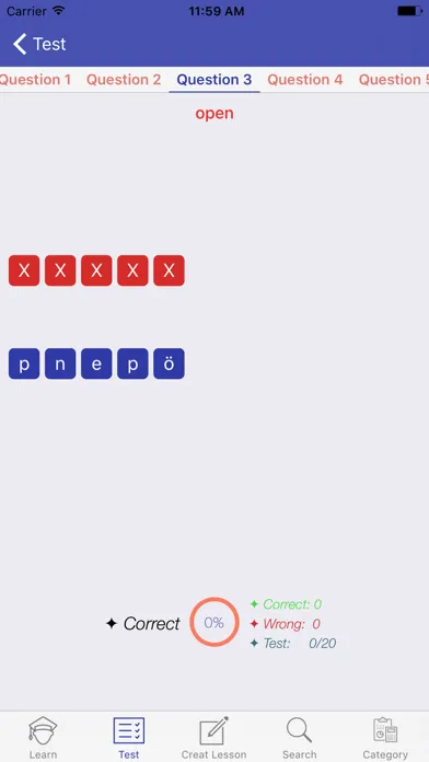 Capturas de tela do Learn Swedish Vocabulary