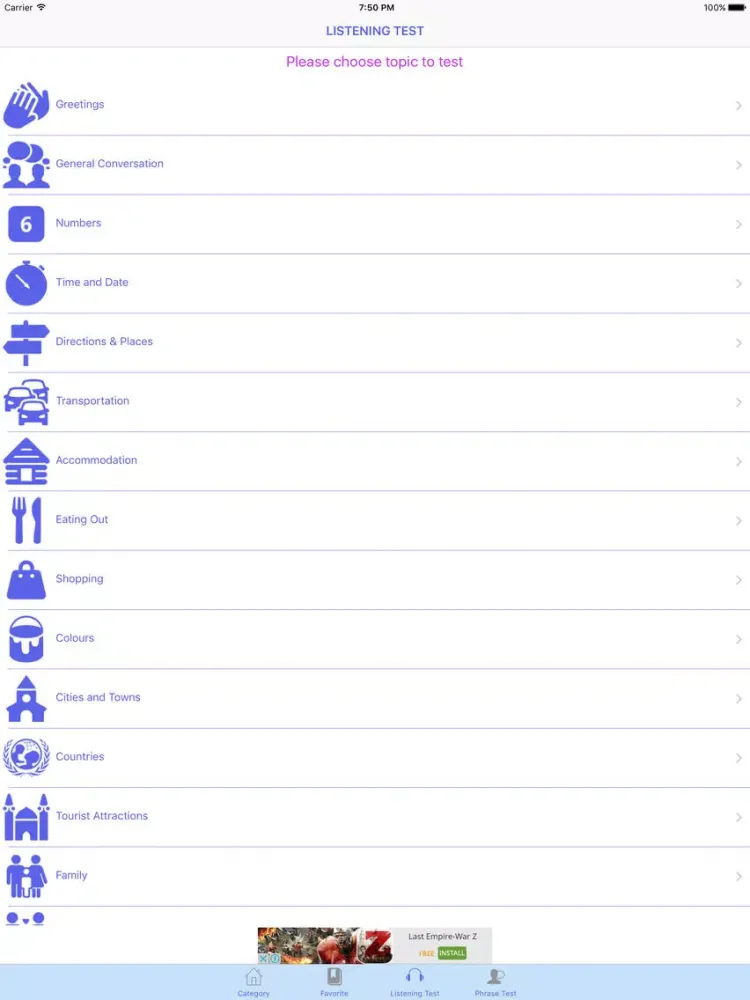 Tangkapan layar Russian Conversation Free iPad 