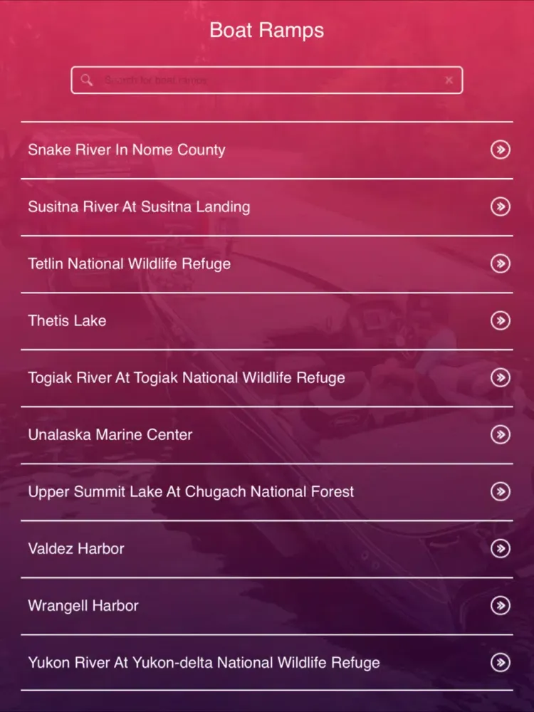 Tangkapan skrin Alaska Boat Ramps iPad 