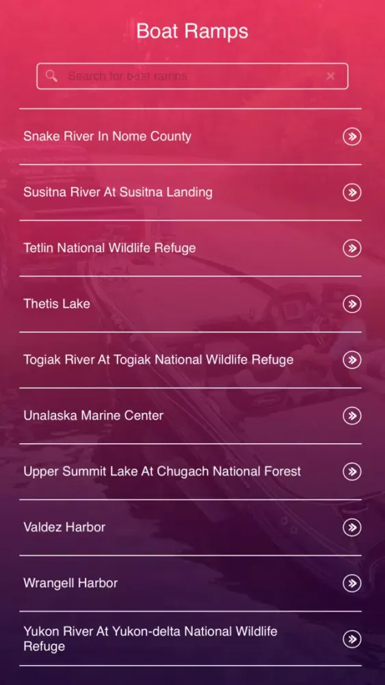 Tangkapan skrin Alaska Boat Ramps