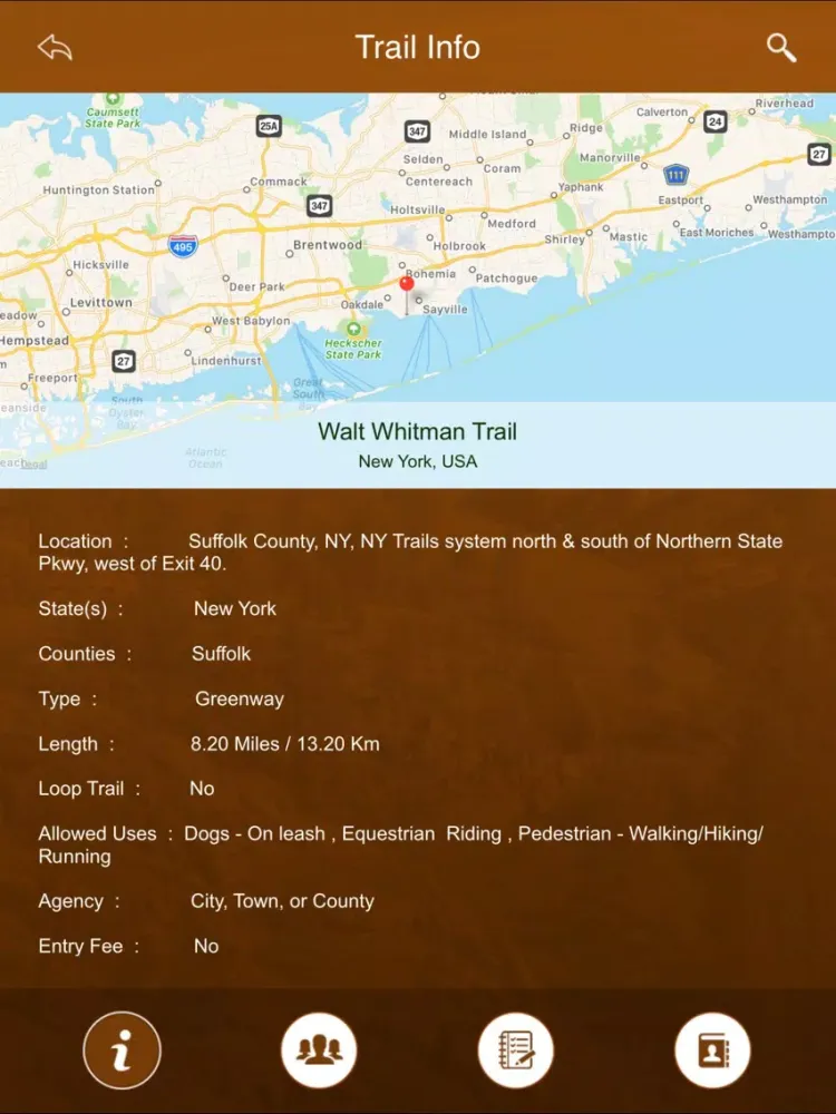 Capturas de tela do New York Trails iPad 