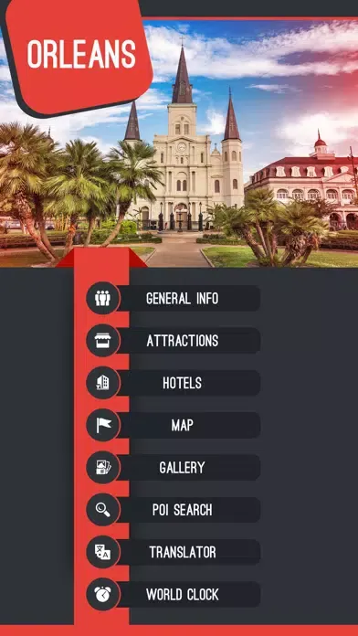 Tangkapan layar Orleans Travel Guide