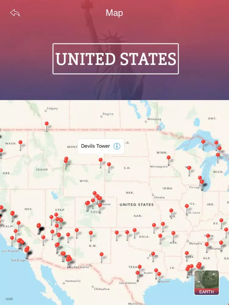 Capturas de pantalla de Tourism United States iPad 