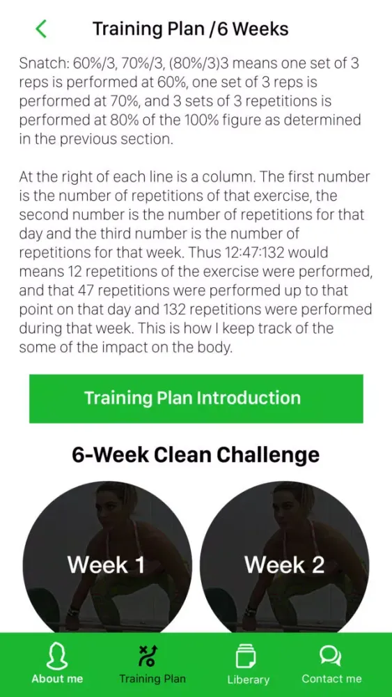6-Week Clean Challenge Screenshots