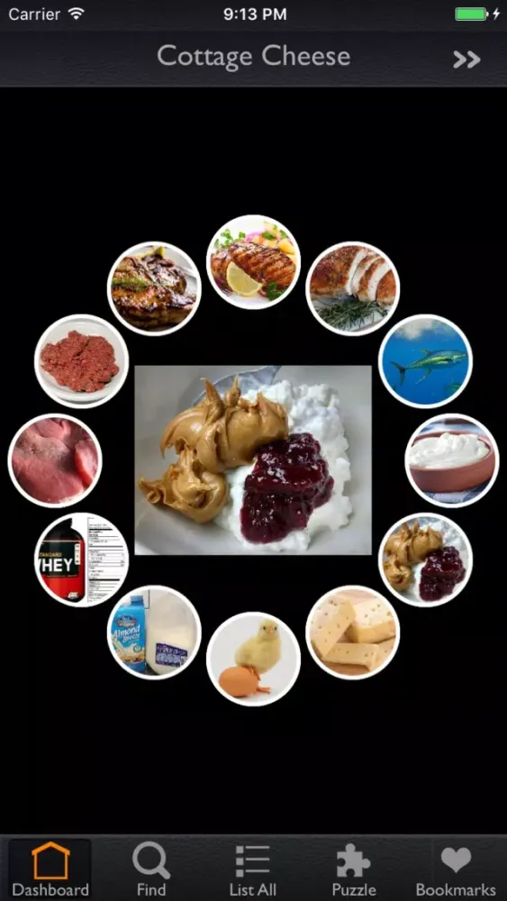 Capturas de tela do High-Protein Foods Details