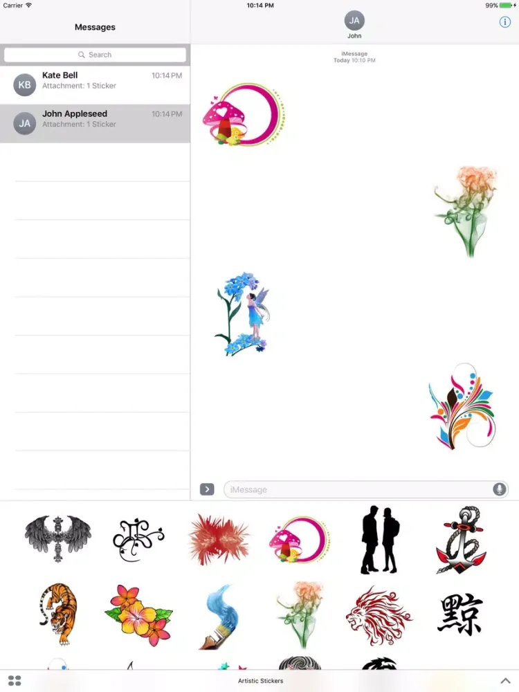 Artistic Stickers for iMessage! iPad  স্ক্রিনশট
