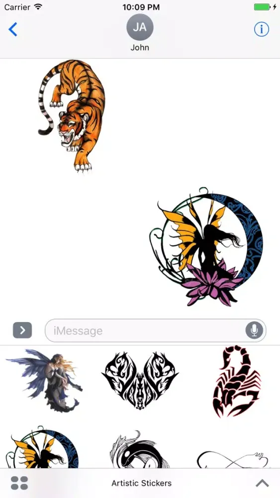 Artistic Stickers for iMessage! স্ক্রিনশট
