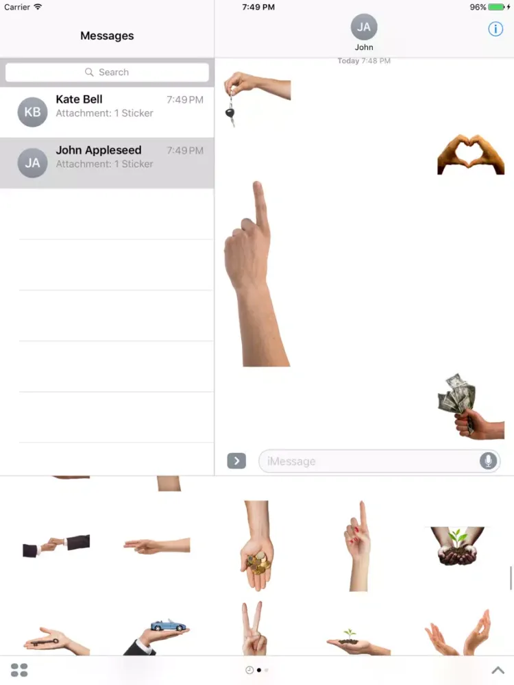 Скриншоты Fun Hands Stickers iPad 
