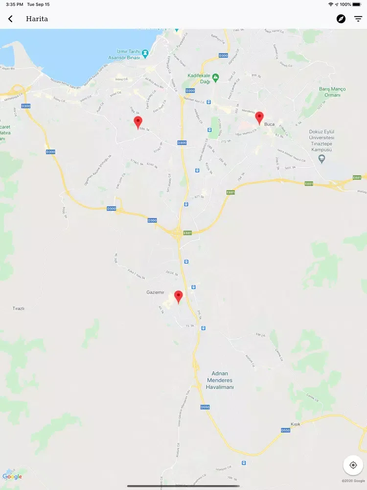 Tangkapan skrin İş Makinasi Bul iPad 