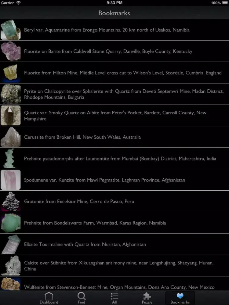 Minerals Encyclopedia Pro iPad  Ekran Görüntüleri