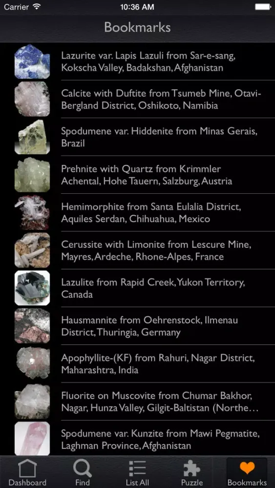 Minerals Encyclopedia Pro Ekran Görüntüleri