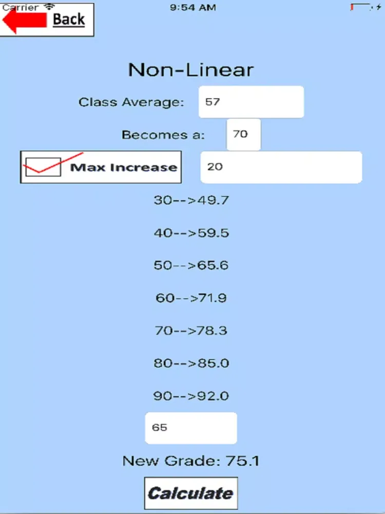 Capturas de tela do Teachers Curve iPad 