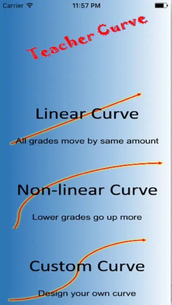 Capturas de tela do Teachers Curve