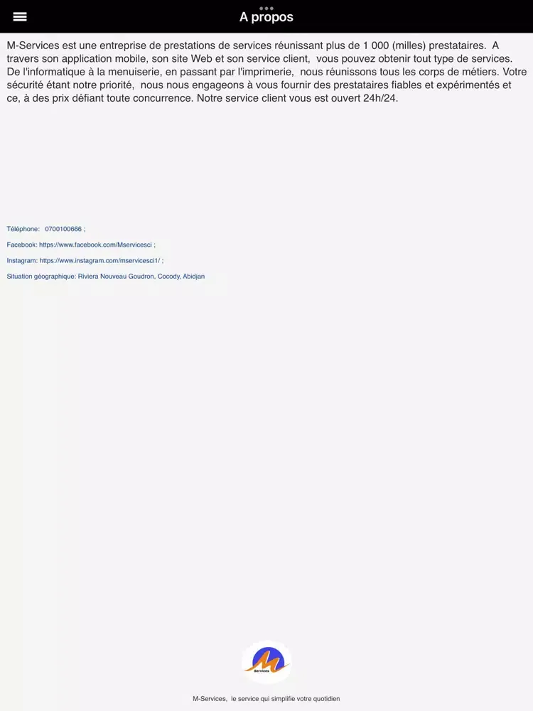 Mservices iPad  Ekran Görüntüleri